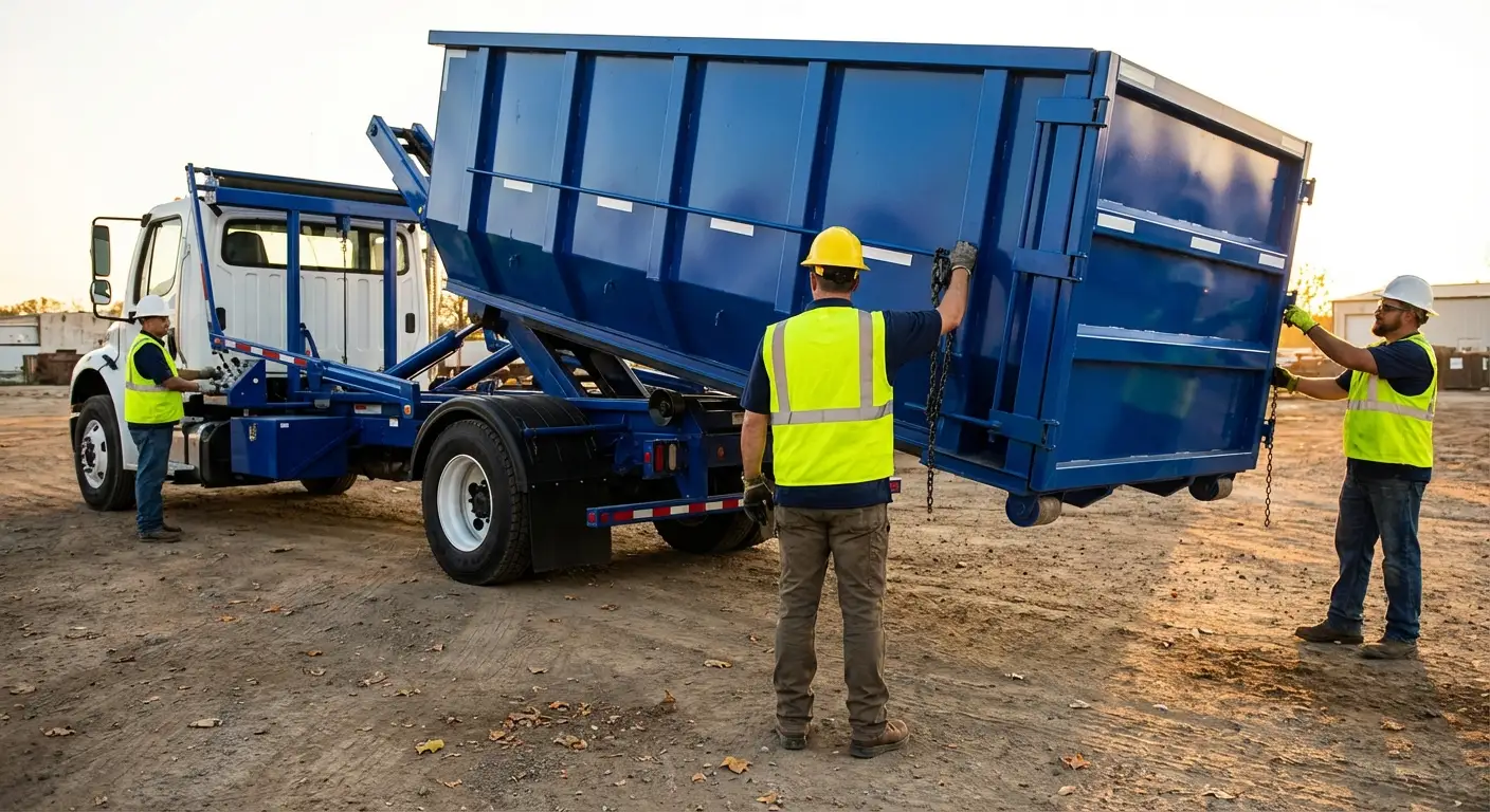 Commercial debris containment dumpster in San Mateo, CA