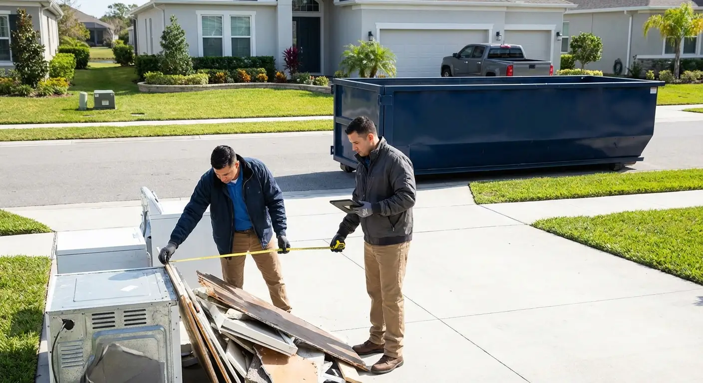 Concrete dumpster rental delivery truck in San Mateo, CA