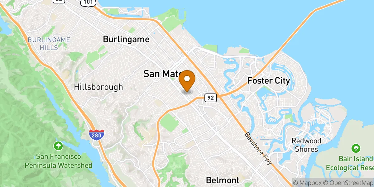 neighborhood map in San Mateo, CA